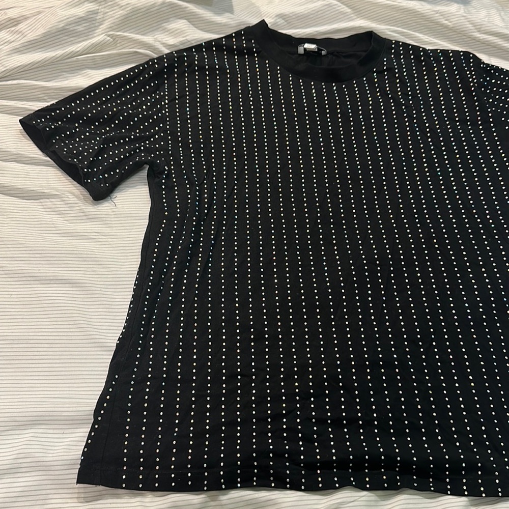 Top shop tshirt with rhinestones